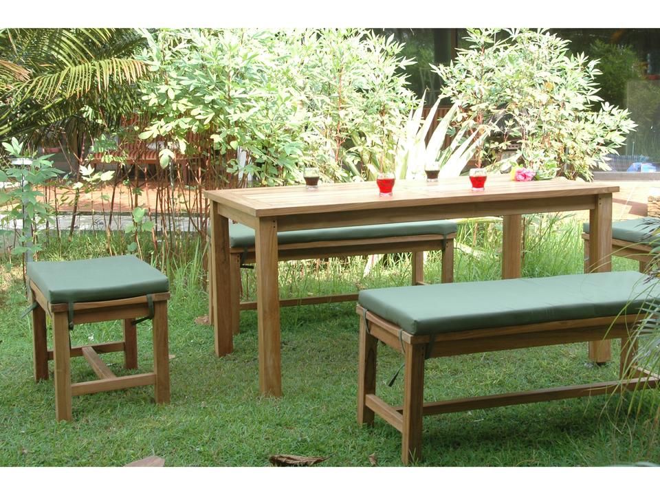 Montage Madison 5-Piece Teak Outdoor Dining Set with Umbrella Hole