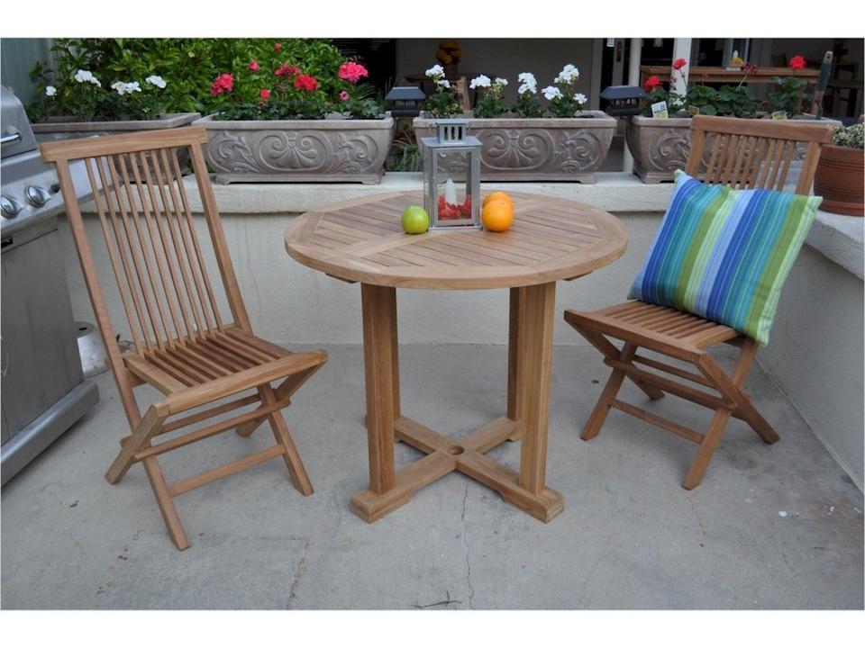 Montage Bristol 5-Piece Round Dining Set with Folding Chairs