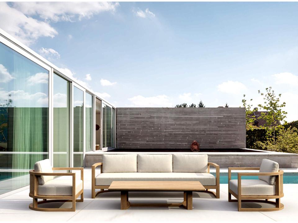 Junus Natural 4 Piece Outdoor Patio Lounge Set
