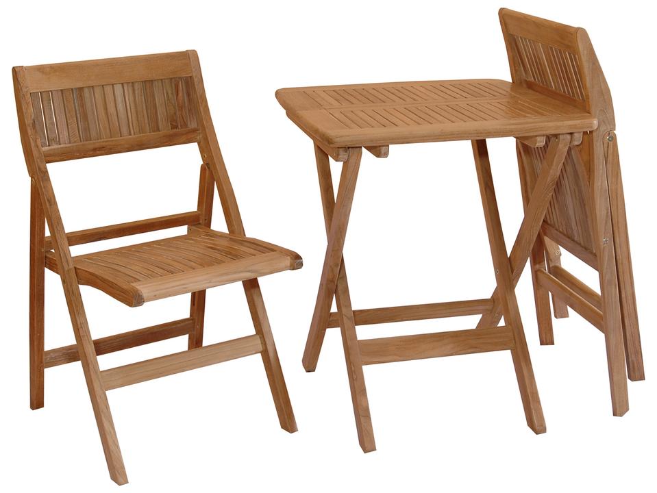 Windsor 3-Piece Square Bistro Set in Natural Teak