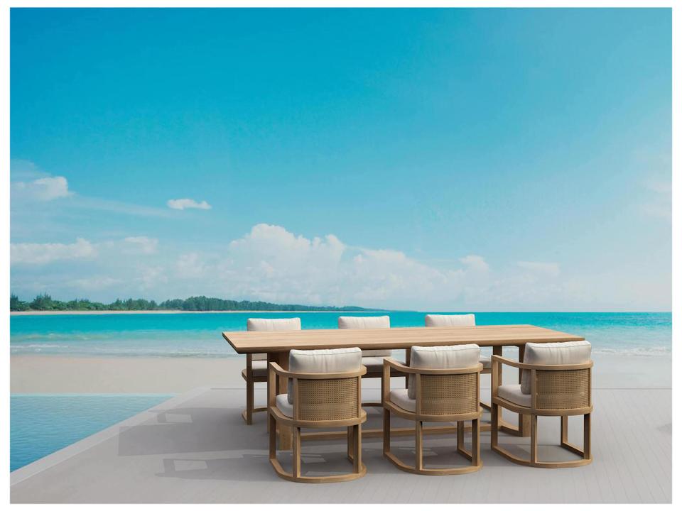 Junus Natural 7 Piece Outdoor Patio Dining Set
