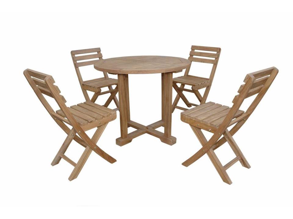 Montage Alabama 5-Piece Teak Bistro Set with 35-Inch Round Table