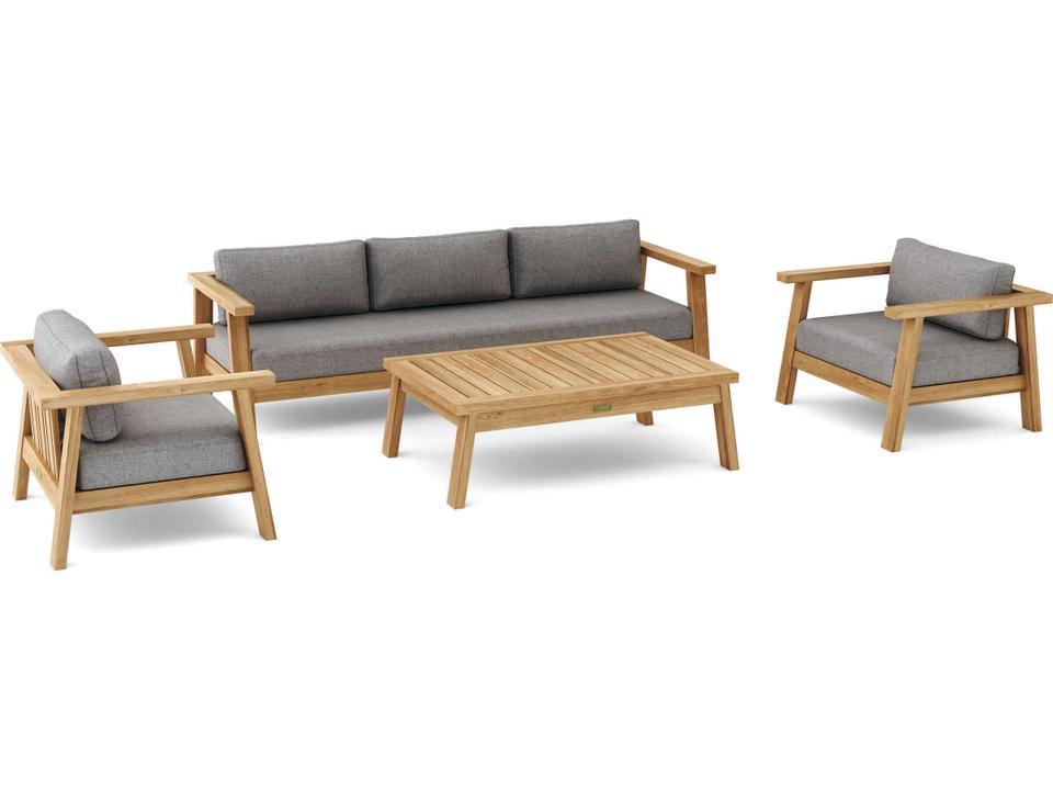 Palermo Deep Seating Teak Outdoor Lounge Set