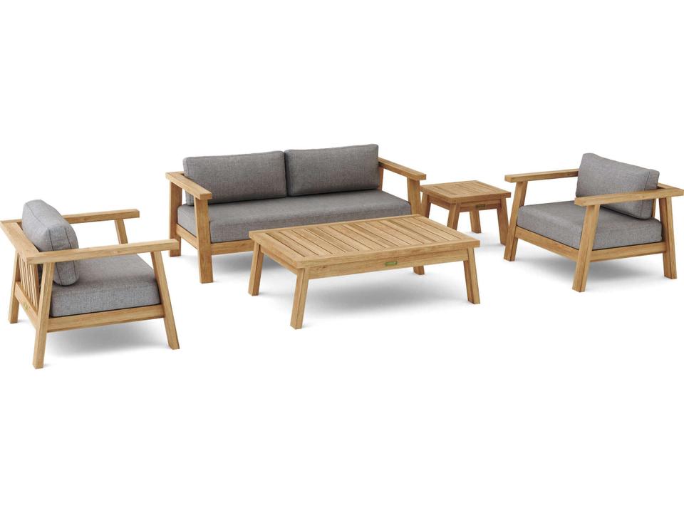 Palermo Deep Seating Teak Outdoor Patio Lounge Set