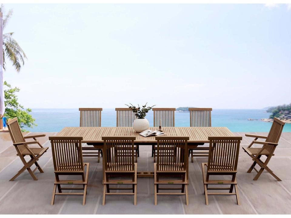 Valencia Classic 11-Piece Teak Extension Dining Set