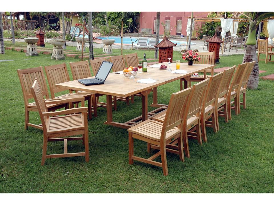 Valencia Rialto 15-Piece Teak Double Extension Dining Set