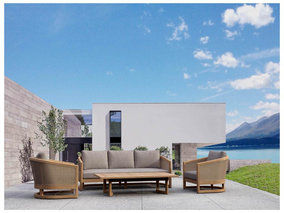 Catania 4-Piece Teak Deep Seating Lounge Set