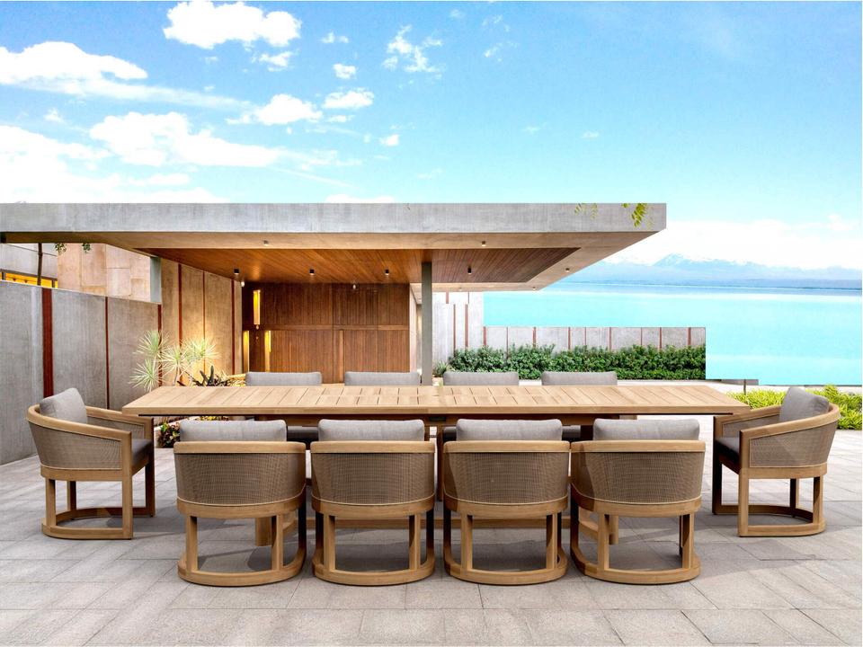 Catania Natural 11 Piece Patio Dining Set