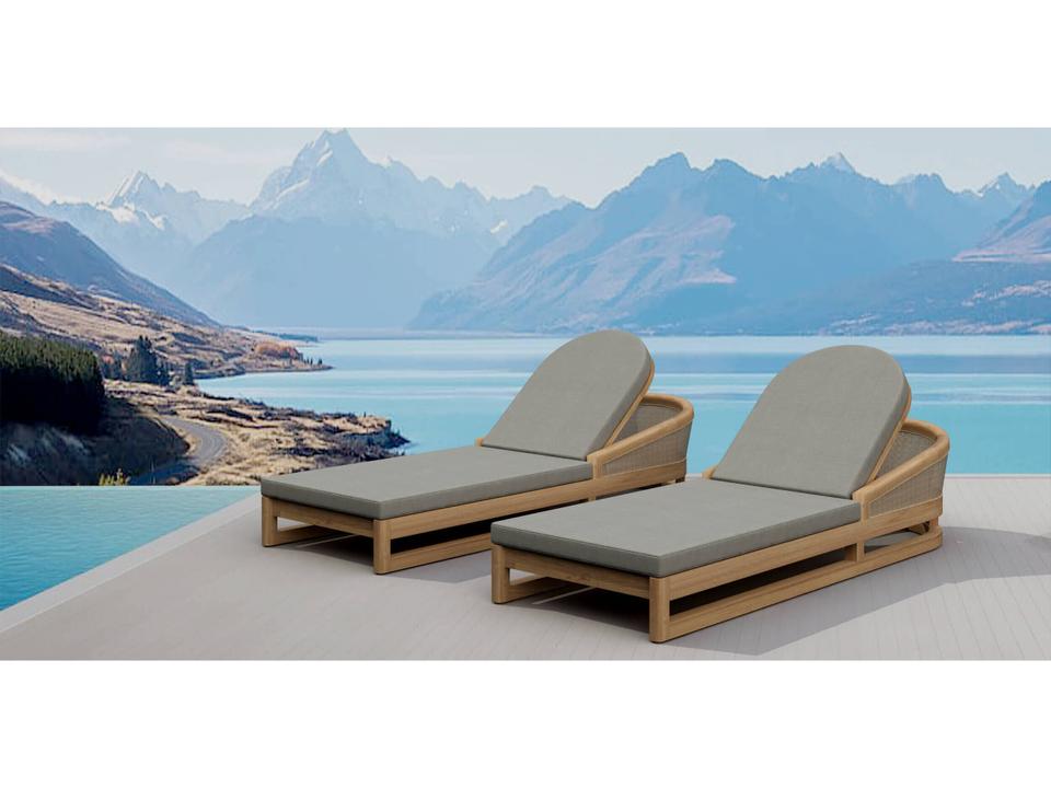 Catania Natural 2 Piece Patio Lounge Set