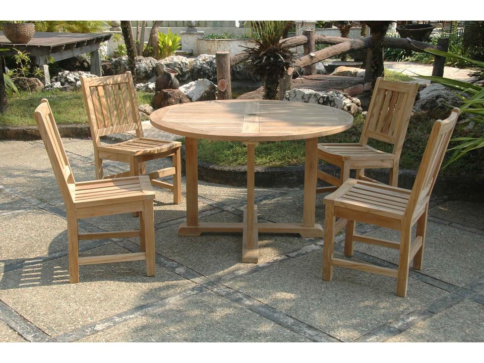 Tosca Sonoma 5-Piece 47-Inch Round Teak Dining Set