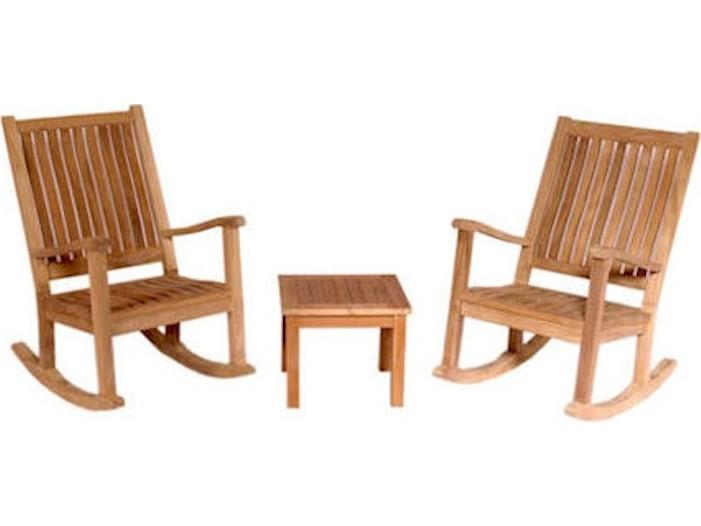Del-Amo Bahama Teak 3-Piece Set with Square Side Table in Natural