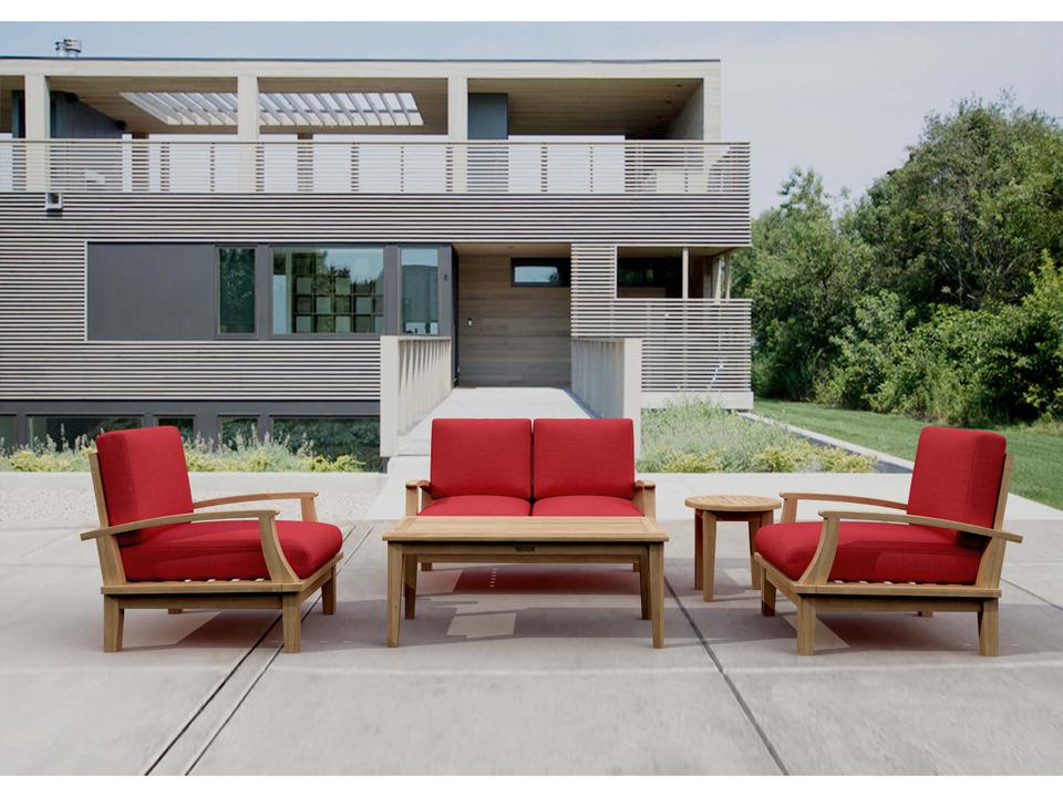 Brianna 5-Piece Teak Deep Seating Loveseat Set