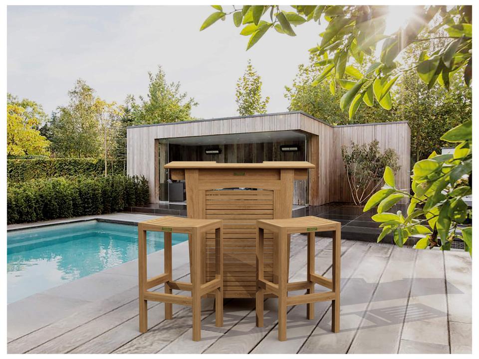 Montego 3-Piece Teak Outdoor Bar Set