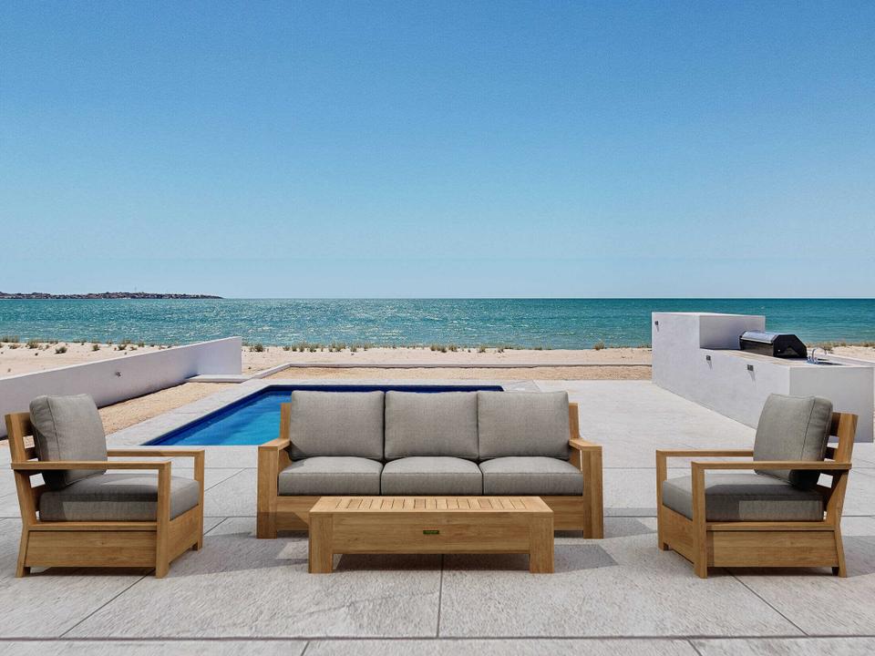 Madera Deep Seating Teak Outdoor Patio Lounge Set
