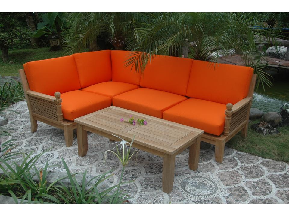 Luxe 5-Piece Modular Teak Outdoor Set