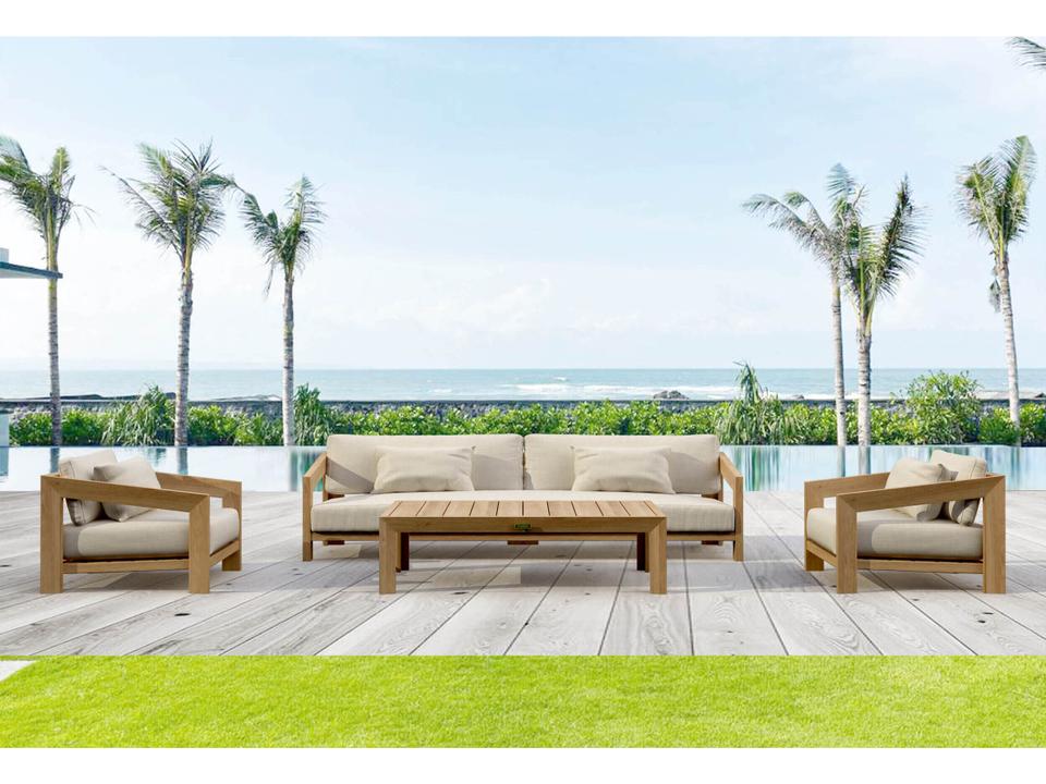 Smyrna Patio Natural 4 Piece Lounge Set