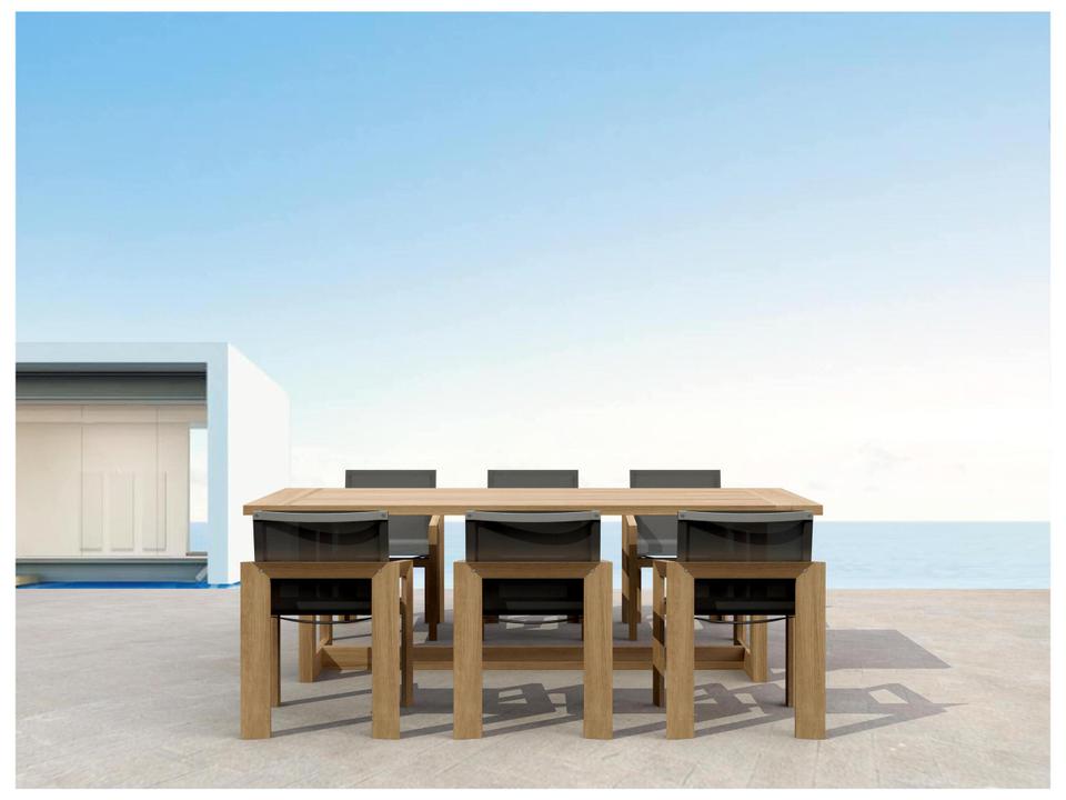 Smyrna 95-Inch Rectangular Teak 7 Piece Dining Set in Natural