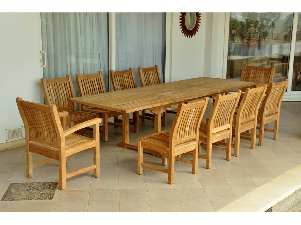 Bahama Sahara 11-Piece 10-Foot Rectangular Extension Outdoor Dining Set