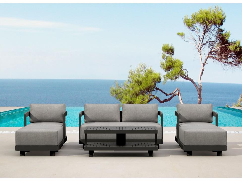 Granada Aluminum Dark Grey 6 Piece Deep Seating Lounge Set