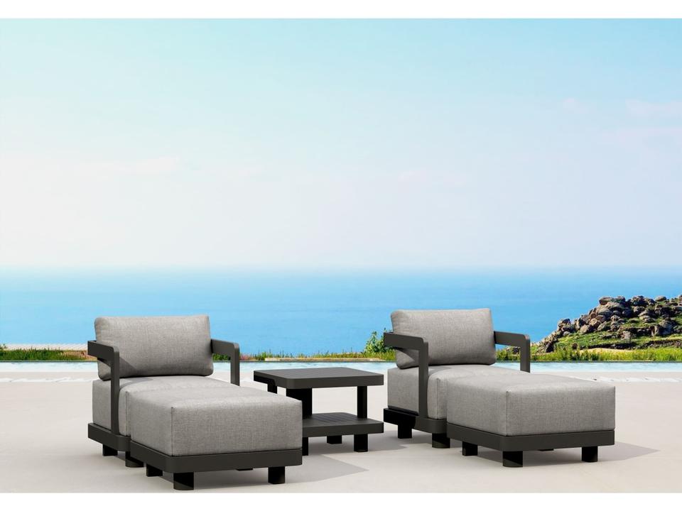 Granada Aluminum 5 Piece Deep Seating Lounge Set