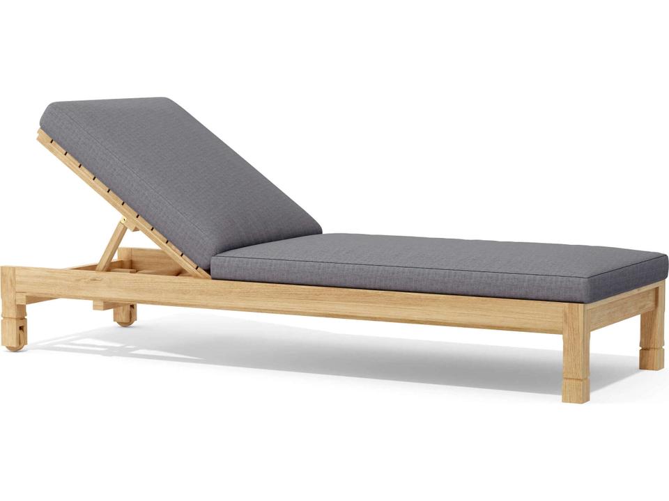 South Bay Teak Wood Adjustable Sun Lounger