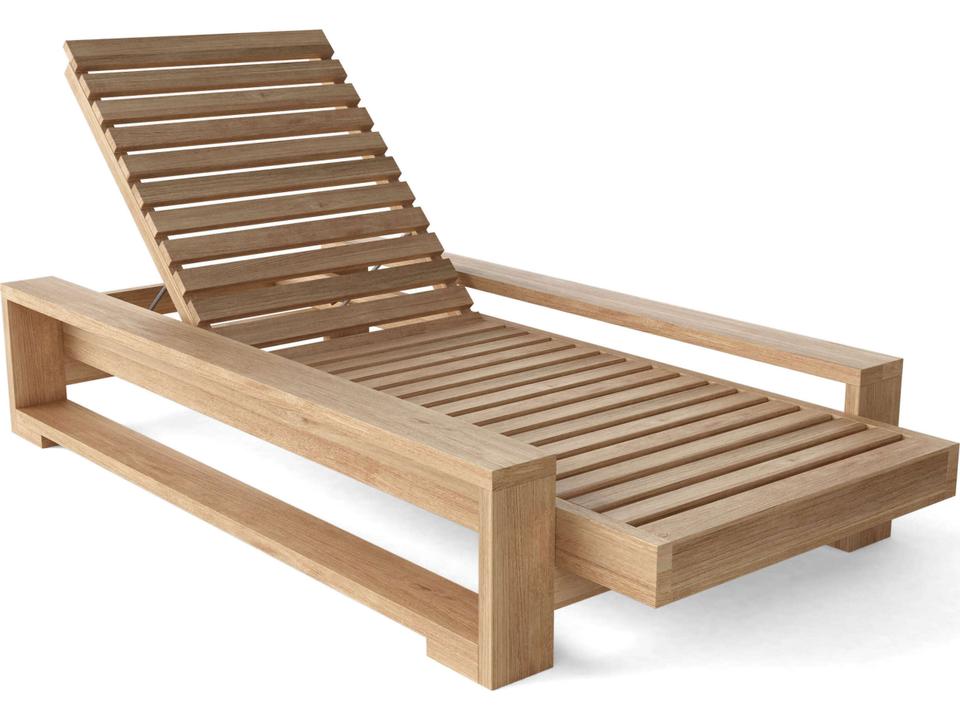 Capistrano 4-Position Teak Outdoor Sun Lounger
