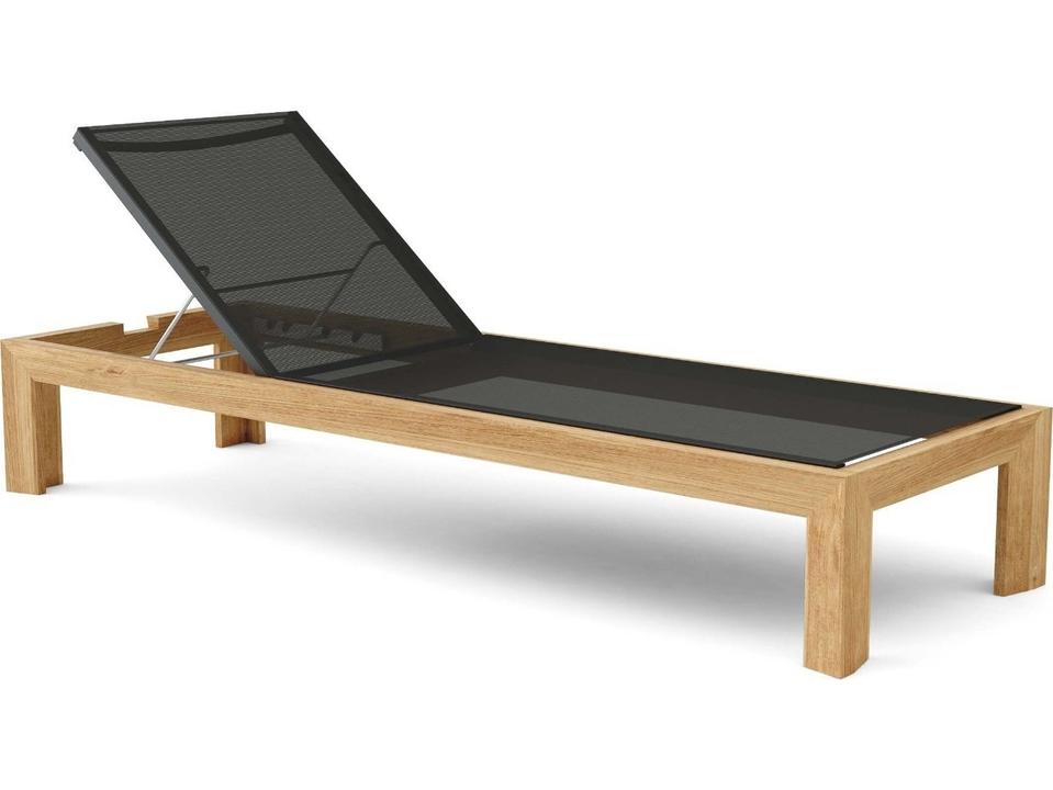 Smyrna Teak Batyline Sling Chaise Lounge