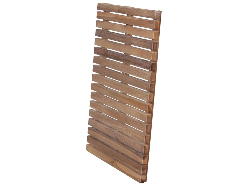 24-Inch Square Teak Shower Mat in Honey Golden Brown