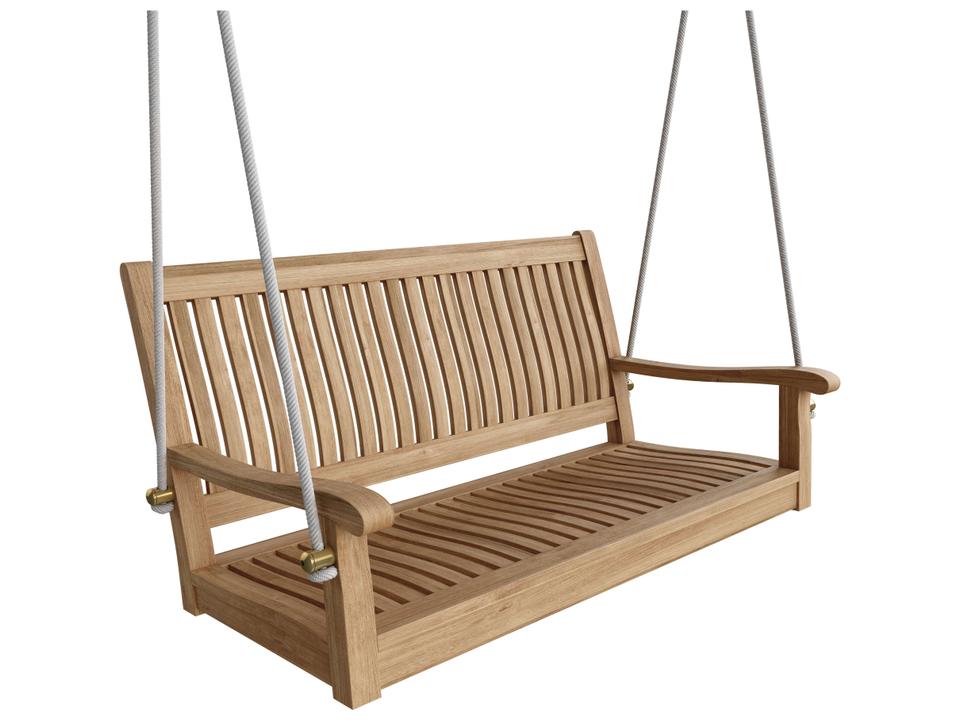 Del-Amo Straight Outdoor Teak Swing Bench