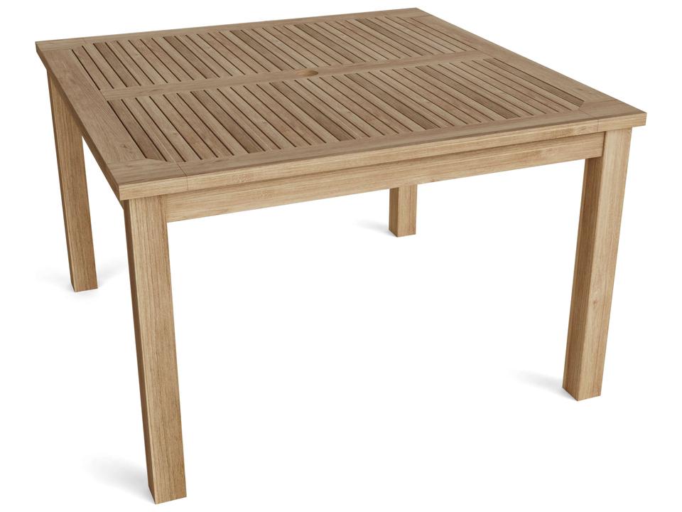 Windsor 47-Inch Square Teak Small Slat Dining Table