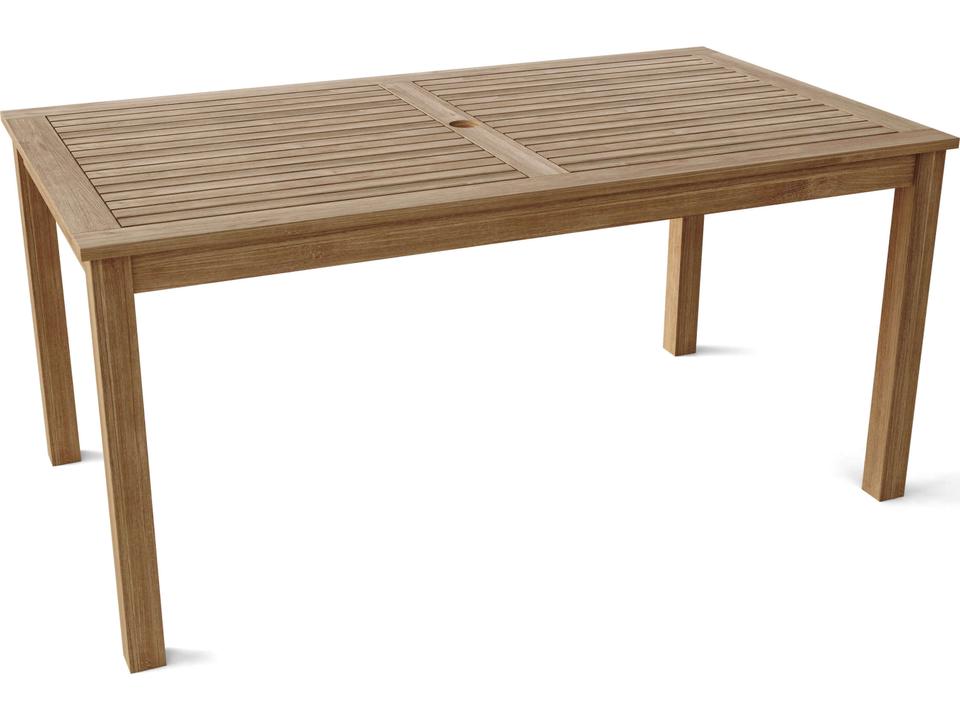 65-Inch Rectangular Dining Table with Umbrella Hole