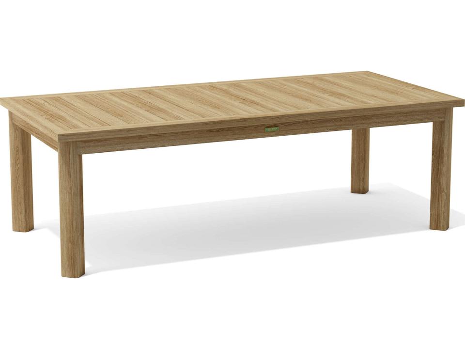 Chelsea 92-Inch Rectangular Teak Dining Table with Umbrella Hole