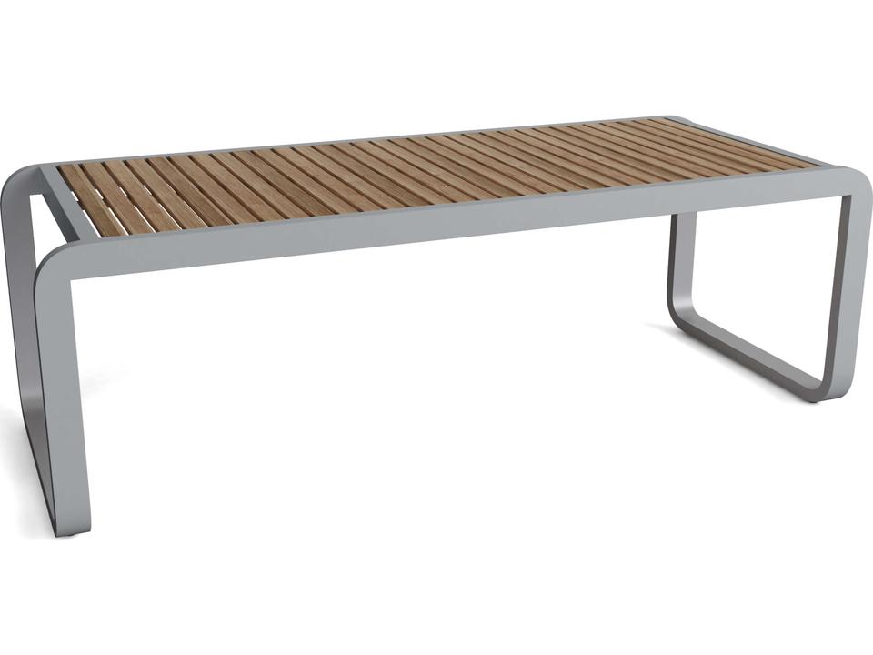 Monza 91-Inch Rectangular Dining Table with Teak Top