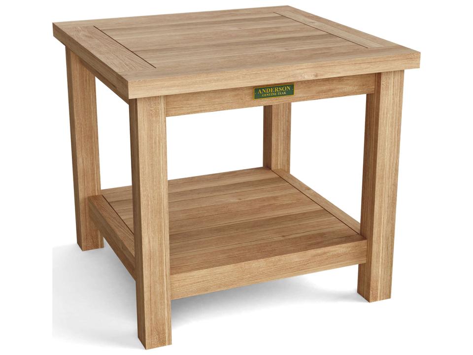 Bahama 22-Inch Square 2-Tier Outdoor Side Table