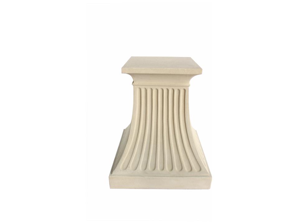 Fluted 24-Inch Cast Limestone Pedestal