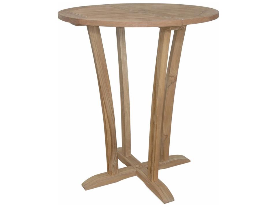 Descanso 35-Inch Round Bar Table in Honey Golden Brown Teak