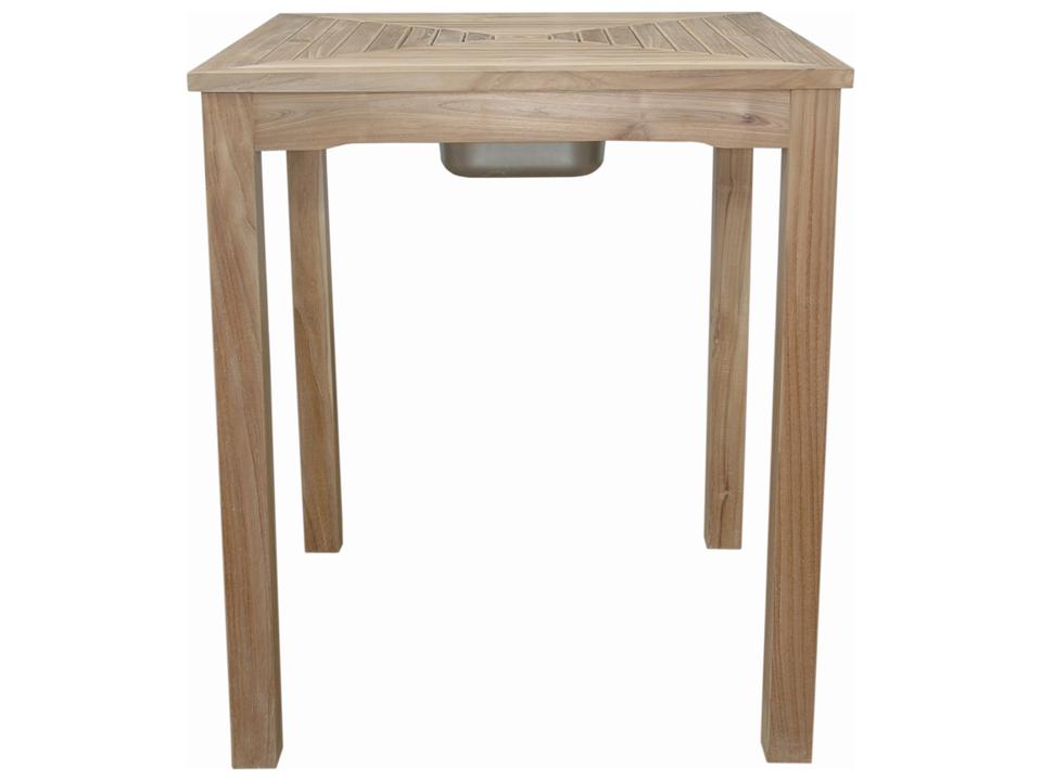 Chatsworth Square 36 Inch Teak Bar Table with Ice Chiller