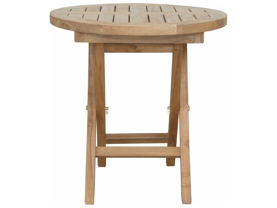 Montage Round Folding Side Table in Natural Teak