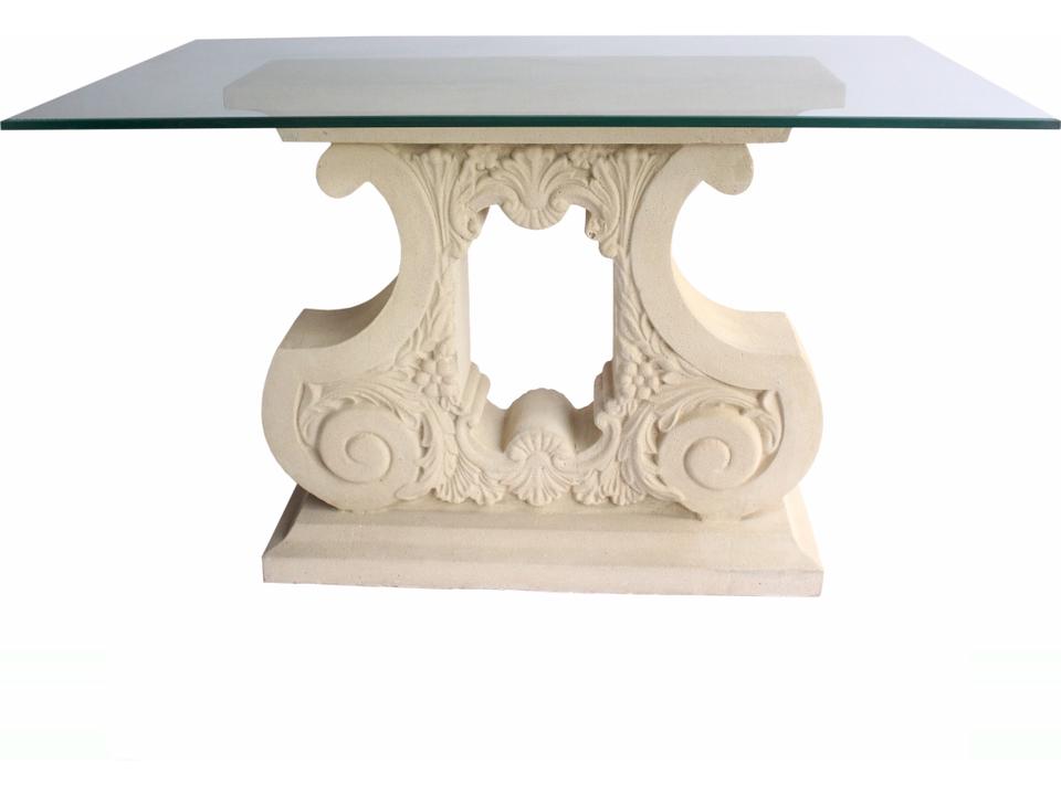 Elysees Rectangular Dining Table with Cast Limestone Base