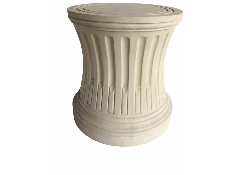 Louis XVI Fluted Pedestal in White Natural Limestone