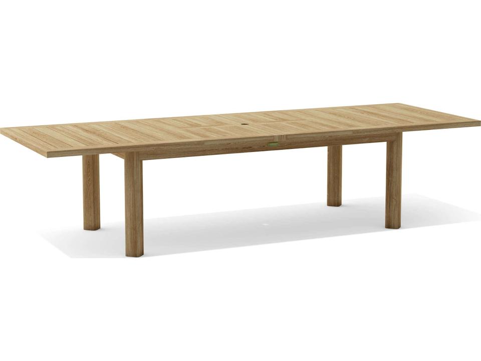 Chelsea 87-126 Inch Teak Rectangular Double Extension Dining Table