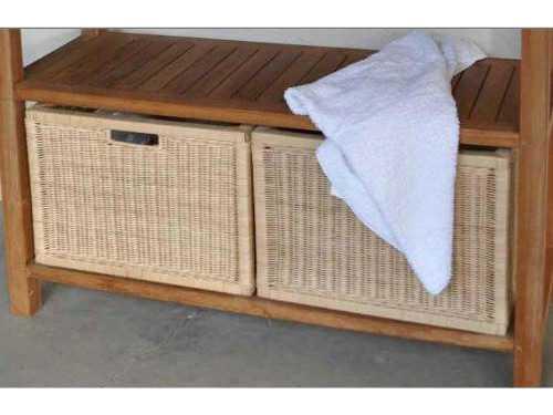 Spa Collection Wicker Basket For Towel Console 1 Pair