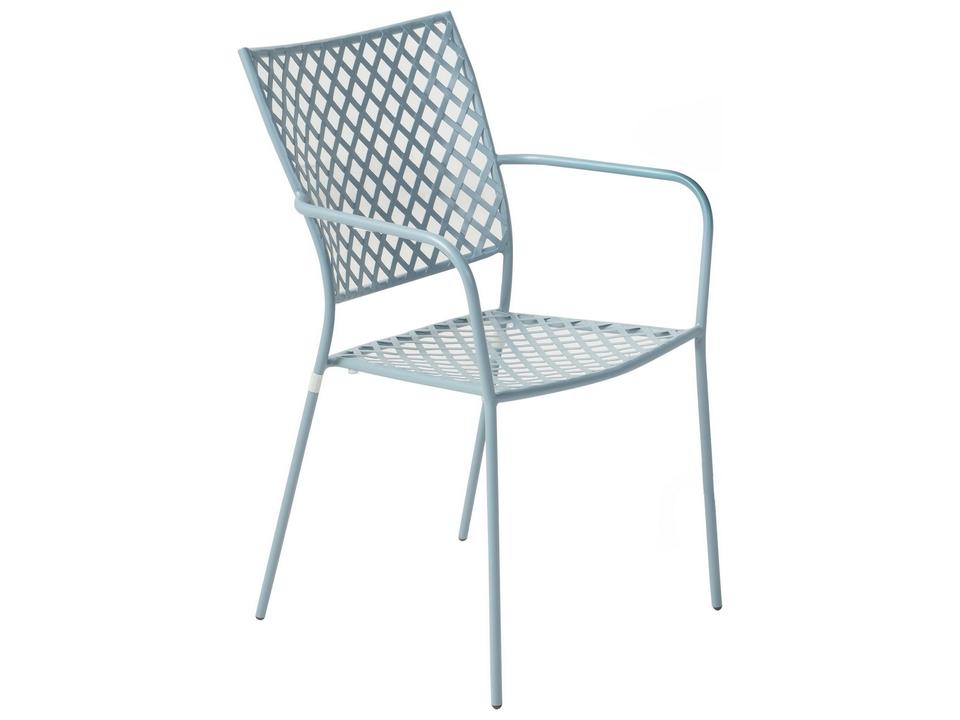 Martini Steel Outdoor Dining Side Chair in Cielo Blue