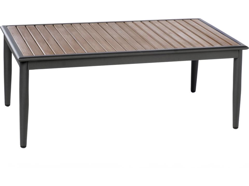 Oden Rectangular Polywood and Aluminum Coffee Table in Sticks and Stones
