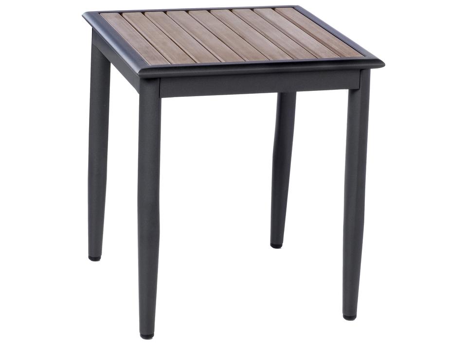 Oden 19-Inch Square Aluminum and Polywood Outdoor Side Table in Sticks and Stones