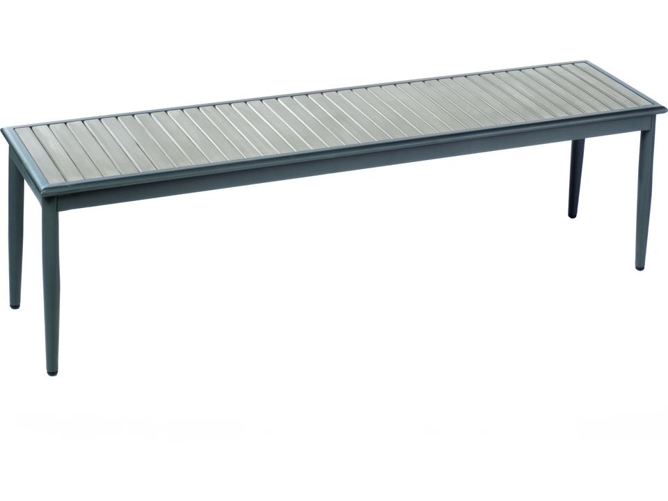 Genevieve 60-Inch Polywood Aluminum Bench in Dark Grey
