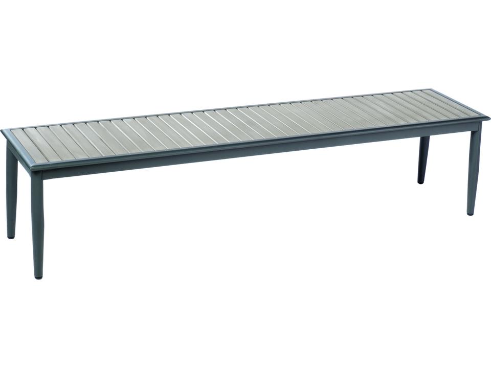 Genevieve 72-Inch Polywood Aluminum Outdoor Dining Bench in Dark Grey