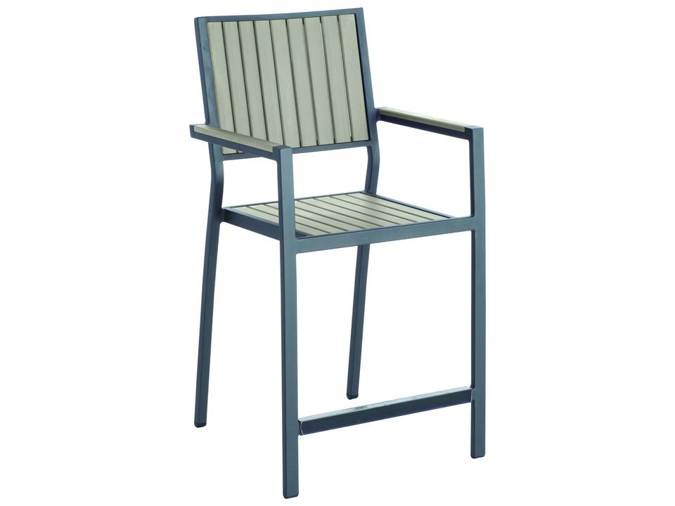 Genevieve Dark Grey Polywood Aluminum Bar Stool