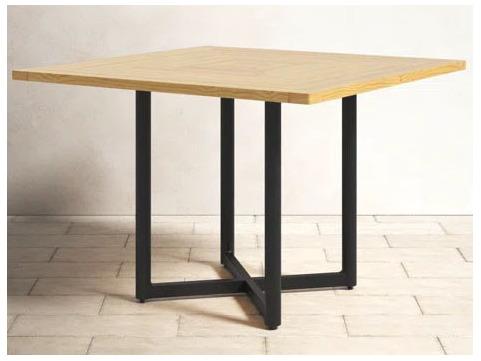 Jakarta 43-Inch Square Teak Dining Table with Umbrella Hole