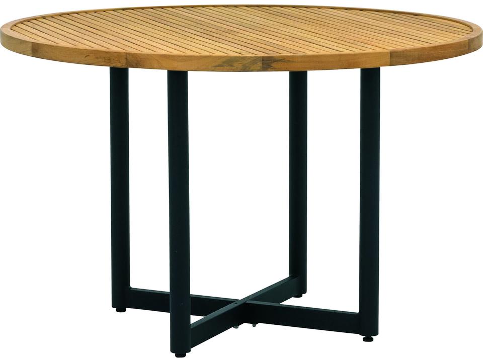 Jakarta 47-Inch Round Dining Table Teak and Aluminum